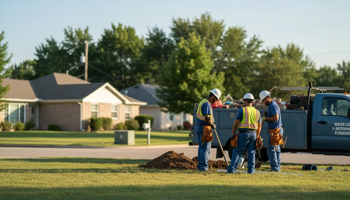 Residential water line and bathroom plumbing service in Marietta, TX